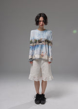 Donau Watercolor Long Sleeve Top (Blue)