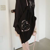 Deli rabbit string bag (black_pink)