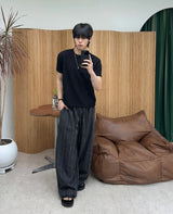 [1+1] Reton Stitch Muscle Knit Short Sleeve Tee