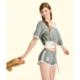 [GirlyFancyClub] Sporty Comfortable Lazy Loose Grey Shorts
