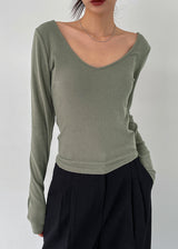 [MADE] Wither V-neck Layered Long Sleeve Tee