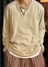 Pigment Henley Neck Long Sleeve 3COLOR