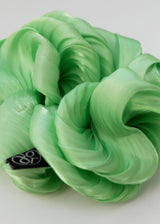 Wave Pearl Satin Scrunchie_Light Green