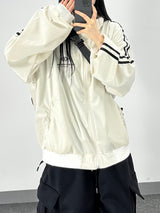 velvet track jersey zip-up