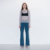Glittering sheer knit silver
