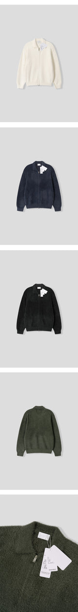 [Unisex] Angora kara knit zip up(6color)