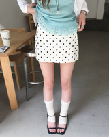 Satin dot skirt