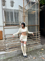 From knit skirt (Ivory)