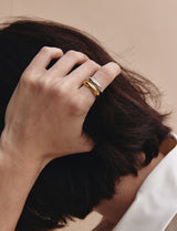 25FW★ Champagne Full Moon Silver (P) Glossy Slim Ring M