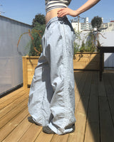 Weim Lace Track Two-way Nylon Pants
