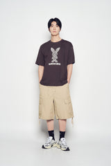 25SS ストライプラビットショートスリーブTシャツ ダークブラウン