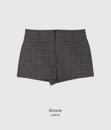 クラシックチェックミニスカートパンツ+ベルトセット (2color)