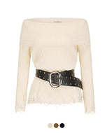 Lucid Cutting Off-Shoulder Knit