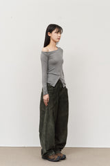 (W) Glee Button Top