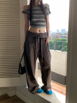 アンバルムドオフショルダーストライプクロップTシャツ