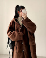 Rutte Corduroy Side Pin Tuck Slit Banding Wide Pants