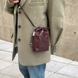Glazed mini bag - BROWN