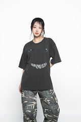 25SS DAMAGE WASHED WIDE CARGO PANTS CAMO