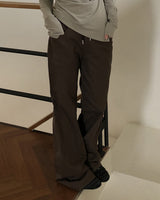 Noban Ribbed Banded Bootcut Pants