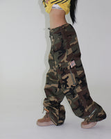 [UNISEX] Patch Military Camo Wide Pants