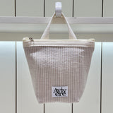 classic pouch_stripe handle beige