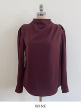 Nubet Half-Neck Drape Puff Blouse