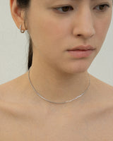[White Gold] Twinkle One-touch Earrings