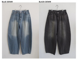 WAVY STRIPE WIDE DENIM (BLUE, BLACK 2COLORS!)