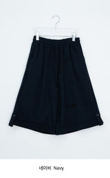 Fleur Wide Roll-up Banding Bermuda Pants