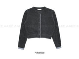 (WOOL) TWO-TONE LAYER CARDIGAN