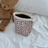 classic pouch_corduroy leopard pink