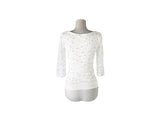 Web Flower Lace Slim Three Quarter T-shirt
