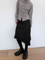 SHIRRING COTTON CHECK SHIRT