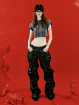 LINE LEATHER PANTS