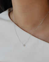 [White gold] Basic Cubic Necklace (L)