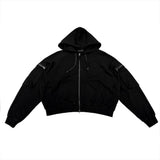 レクシア クロップ フード ジップアップ