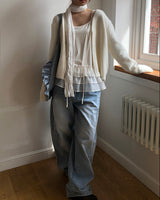 Peron Layered Knit Bolero Cardigan & Sleeveless Set