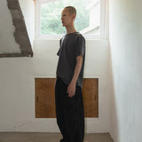 Crease half T-shirts / Charcoal