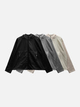 Slit CP color block hooded zip-up 3C
