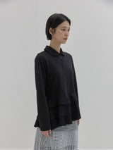 ラフレッドロングスリーブトップ (Black)