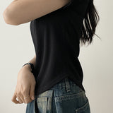 Brie button food short sleeve tee