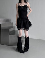 [60%Exclusive] black lace corset one-piece