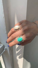 Big antique stone ring(2color)