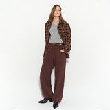 Oversized Check Shirt Brown