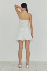 BUBBLE HEM SHORTS / IVORY