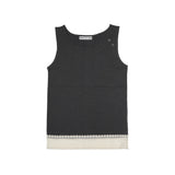 3-BUTTON SLEEVELESS CHARCOAL