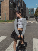 メディアレタリングクロップドショートスリーブ