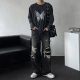 Butterfly Print Long-Sleeved T-Shirt (DP779389802718)