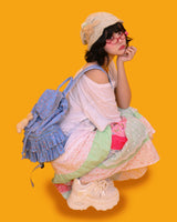 love<3 patchwork long skirt