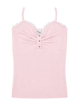  studs ribbon camisole(pink)